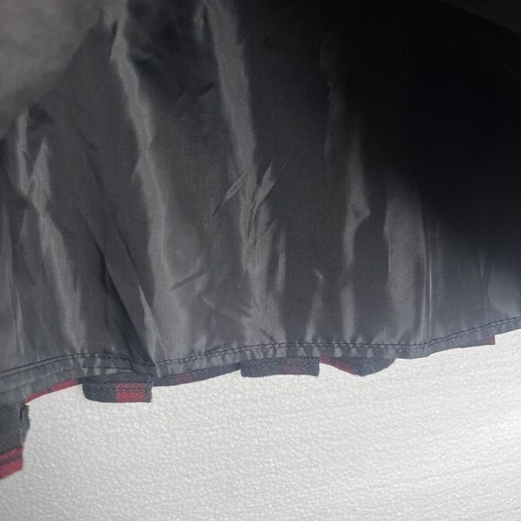 Chouyatou Red Green Tartan Plaid Wool Blend Pleated Skirt size large - Picture 4 of 7